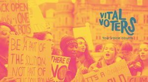 Vital Voters project with People's History Museum, design by Katie Mae Jones, photo by Callum Shaw on Unsplash