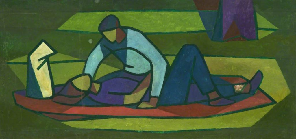 Man Leaning Over Woman painting by Cliff Rowe, date unknown © People’s History Museum