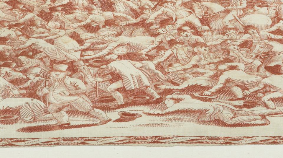 Canes, detail from Peterloo commemorative handkerchief, around 1819 © People's History Museum