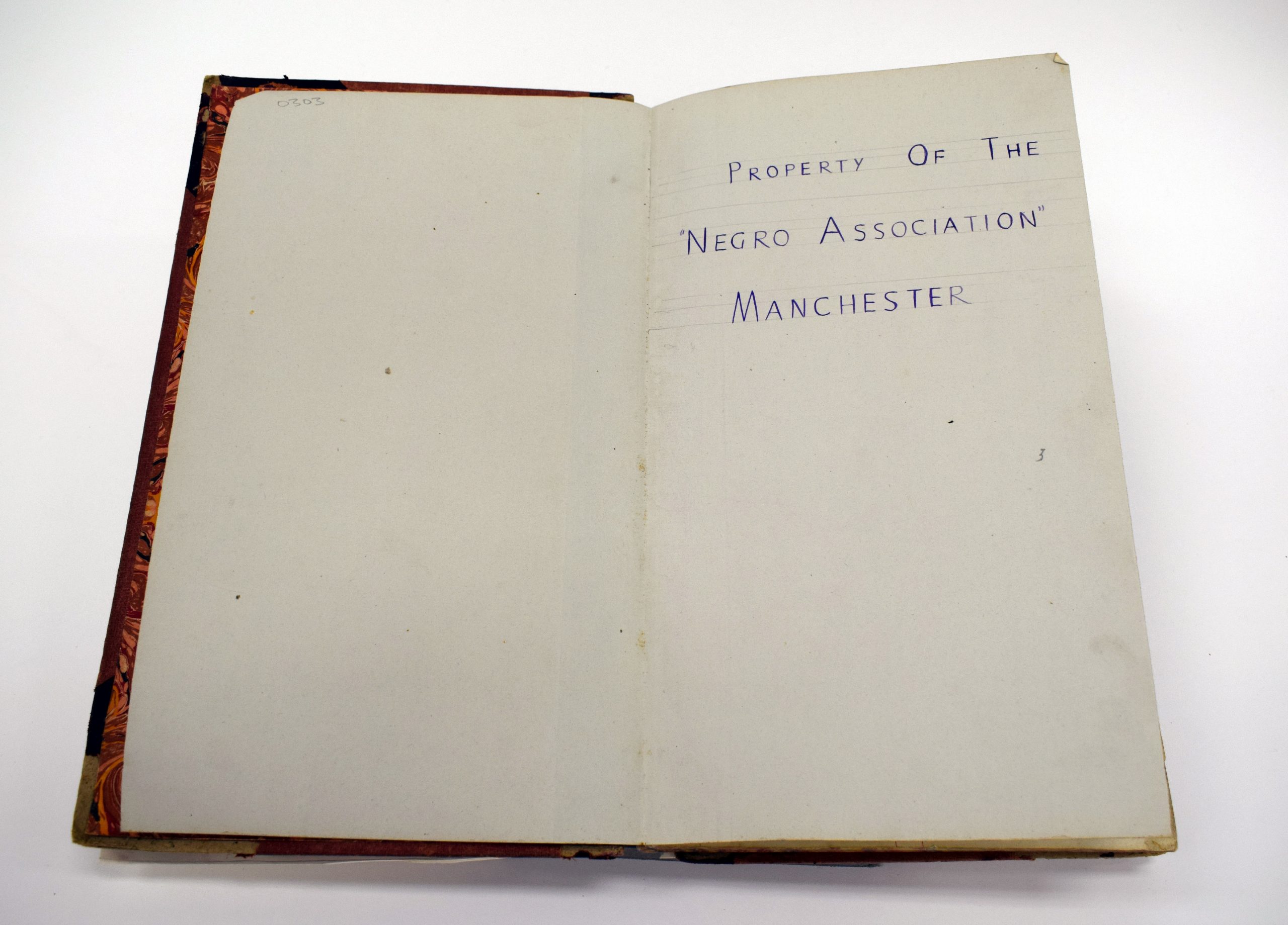 Title page for an open book