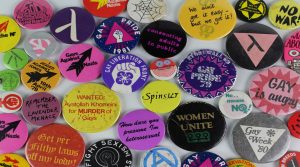 LGBT+ badge collection at People's History Museum
