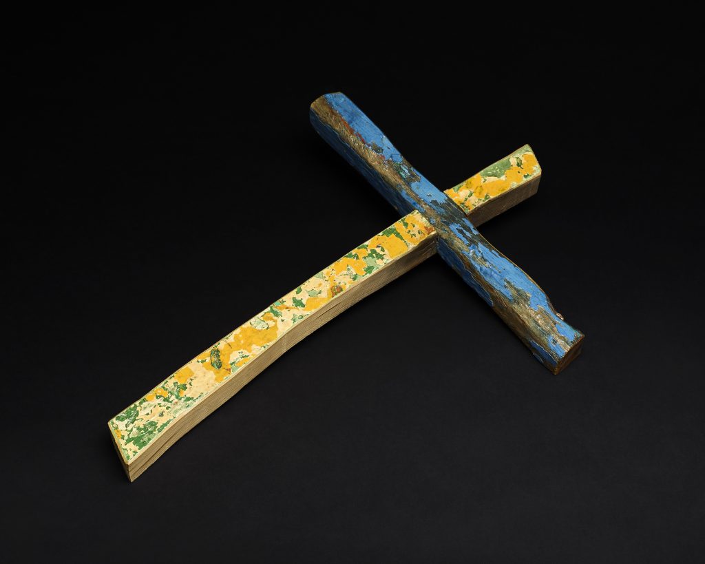 The Lampedusa cross, Francesco Tuccio, 2015, wood. © The Trustees of the British Museum