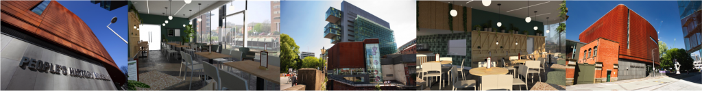 The exterior of People's History Museum and sof how Open Kitchen at People’s History Museum will look