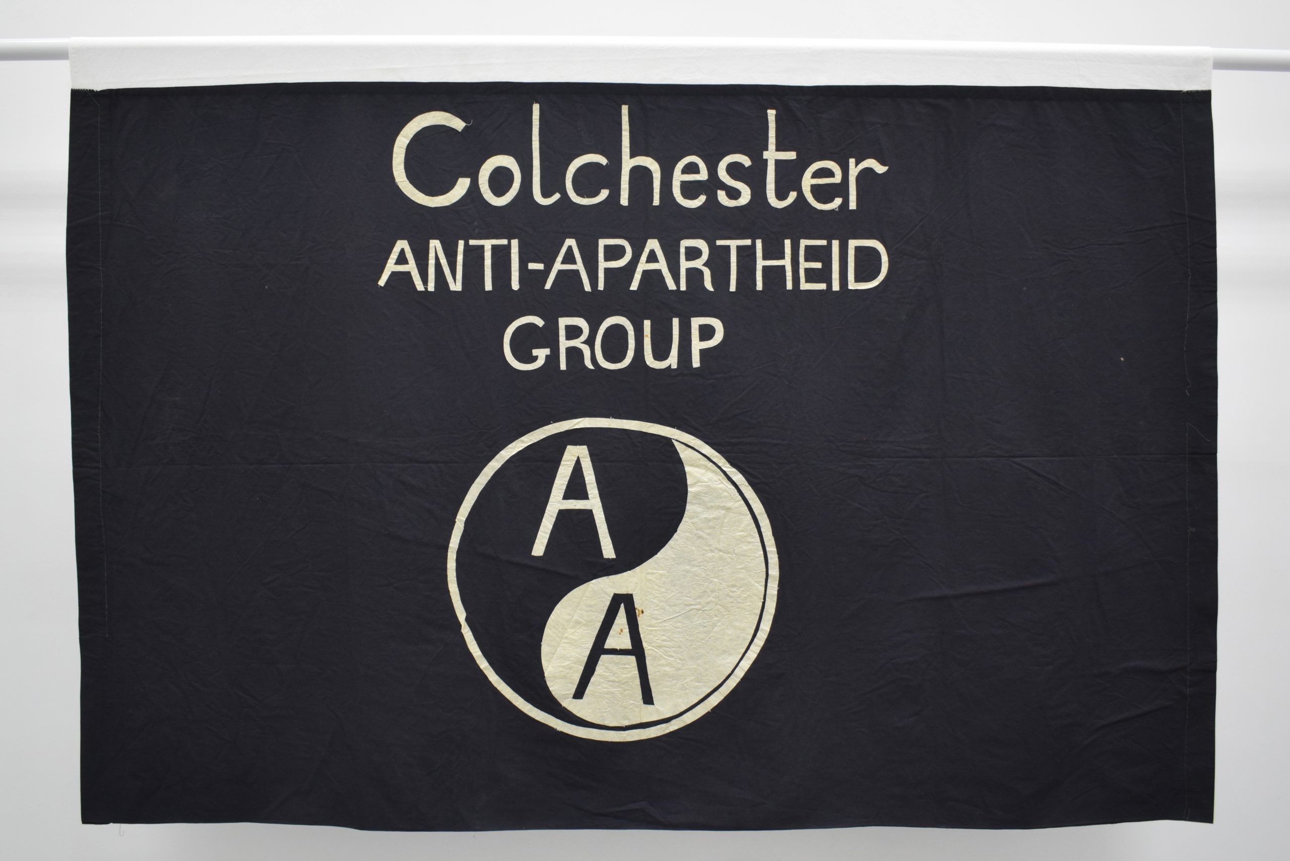 Colchester Anti Apartheid Group banner, around 1980. Image courtesy of People's History Museum