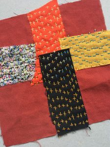 Fabric patchwork cross
