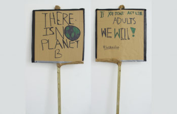 Image of There Is No Planet B placard, 2019 (front & reverse). Image courtesy of People's History Museum.