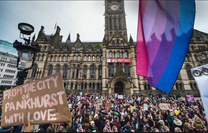 Women's March Manchester placard by Caroline Dyer, Manchester Women's March, January 2017 © Caroline Dyer
