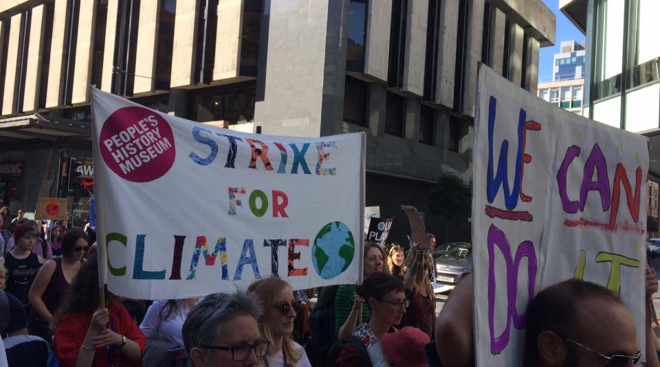 Image of Image of PHM staff on Global Climate Strike on 20 September 2019 courtesy of People's History Museum