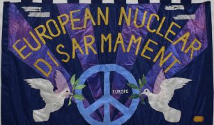 European Nuclear Disarmament banner, 1980s
