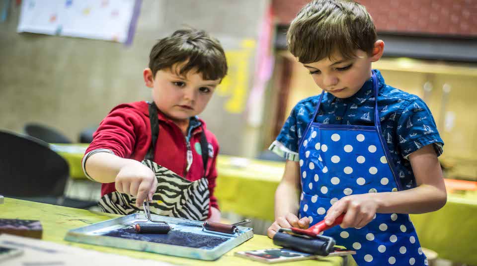 Family Friendly printing workshop at People's History Museum