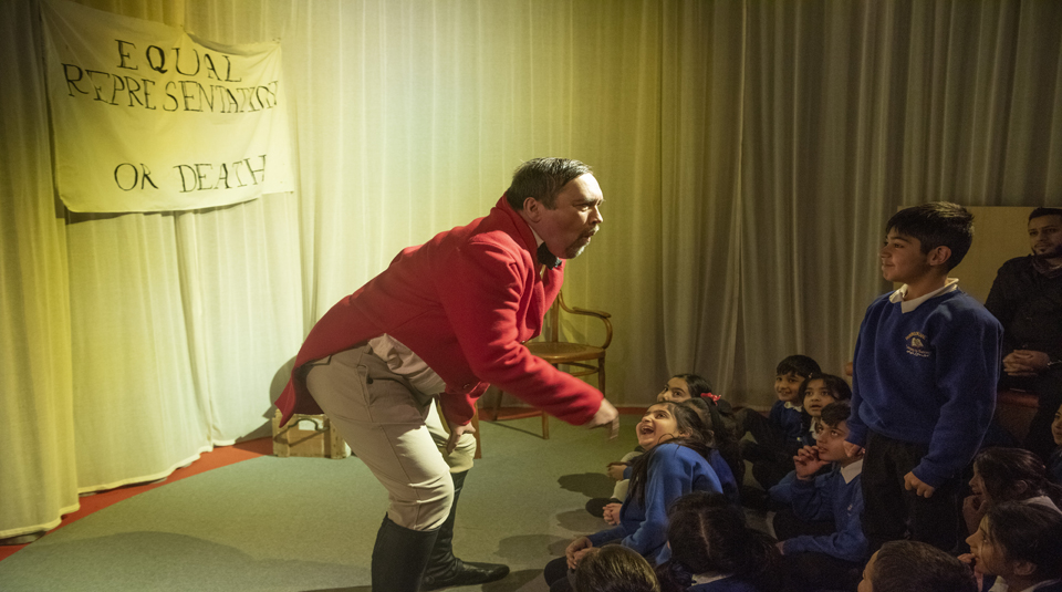 Image of School visit to the Living History performance Peterloo at People's History Museum