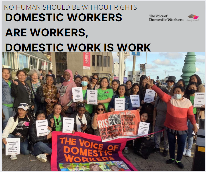 The Voice of Domestic Workers at the Labour Party Conference in Brighton, September 2021 © The Voice of Domestic Workers
