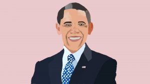 Barack Obama digital drawing by Michael Nash, 2022