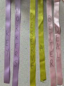 Key Workers Deserve A Better Deal ribbons by Helen Mather