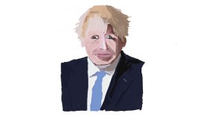 Boris Johnson digital drawing by Michael Nash, 2021