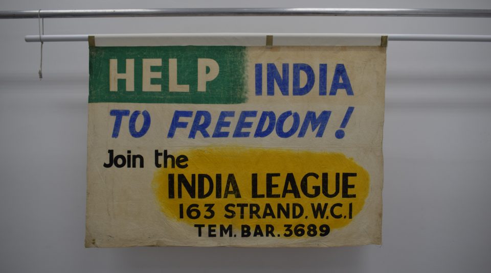 Image of Help India to Freedom Join the India League banner, 1930