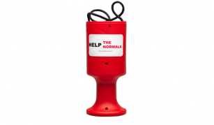 Image of Help the Normals collection can by Dolly Sen, 2012 © Dolly Sen. On display in the Nothing About Us Without Us exhibition at People's History Museum.