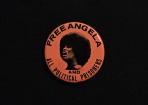 Free Angela Davis badge, around 1970. Image courtesy of People's History Museum