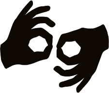 British Sign Language (BSL) symbol.