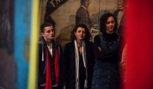 Image of visitors on a guided tour of People's History Museum's main galleries.