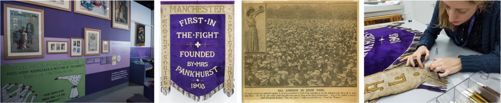Birthday outing for the Manchester suffragette banner