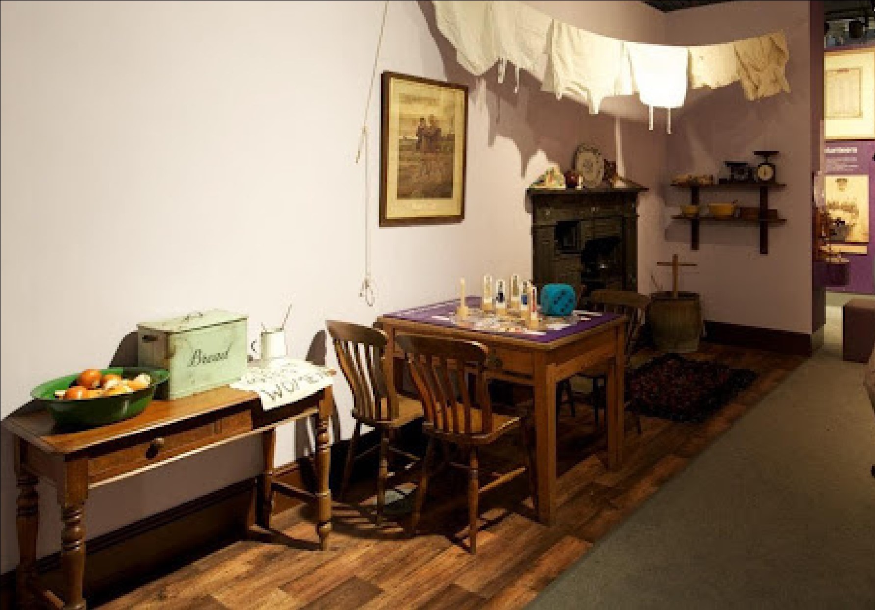 Suffragette Hannah Mitchell's kitchen in Voters section in Main Gallery One at People's History Museum.