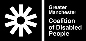 Greater Manchester Coalition of Disabled People logo.
