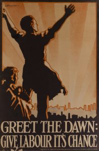 Greet The Dawn poster, 1923 by AS Meritt for The Labour Party. Image courtesy of People's History Museum.