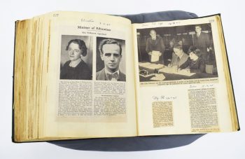Image of Ellen Wilkinson MP scrapbook, 1930-1947. Image courtesy of People's History Museum.