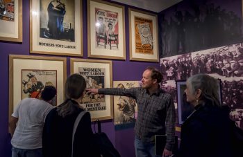 Image of A small group of people in a gallery