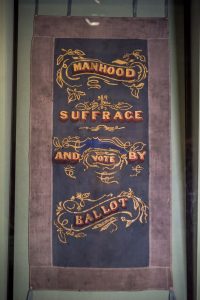 Manhood Suffrage and Vote By Ballot banner, 1866. Image courtesy of People's History Museum