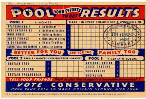 'Pool your efforts to get results' Conservative Party general election leaflet, 1951. Image courtesy of People's History Museum