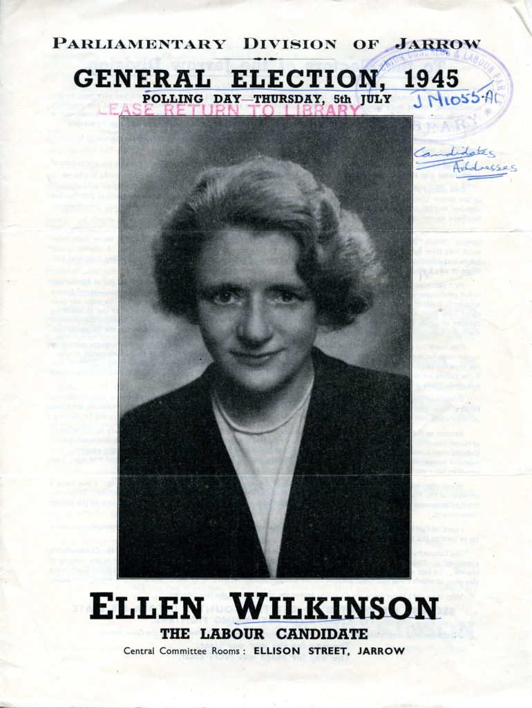 Image of Black and white headshot. The text reads General Election 1945.