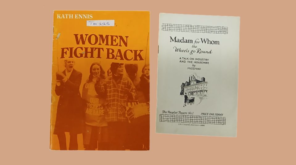 Two paper publications. The text includes Women Fight Back