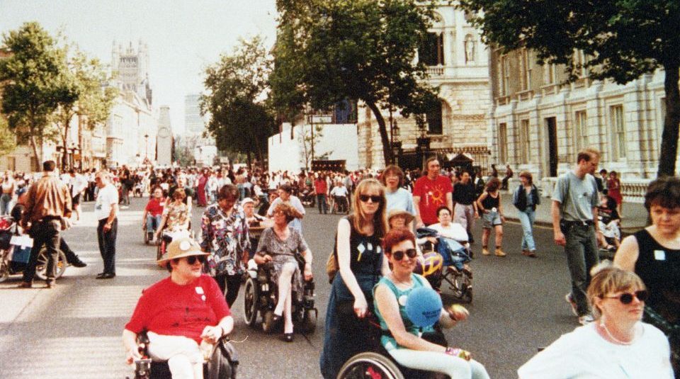 Image of A colour photograph of people on a protest march