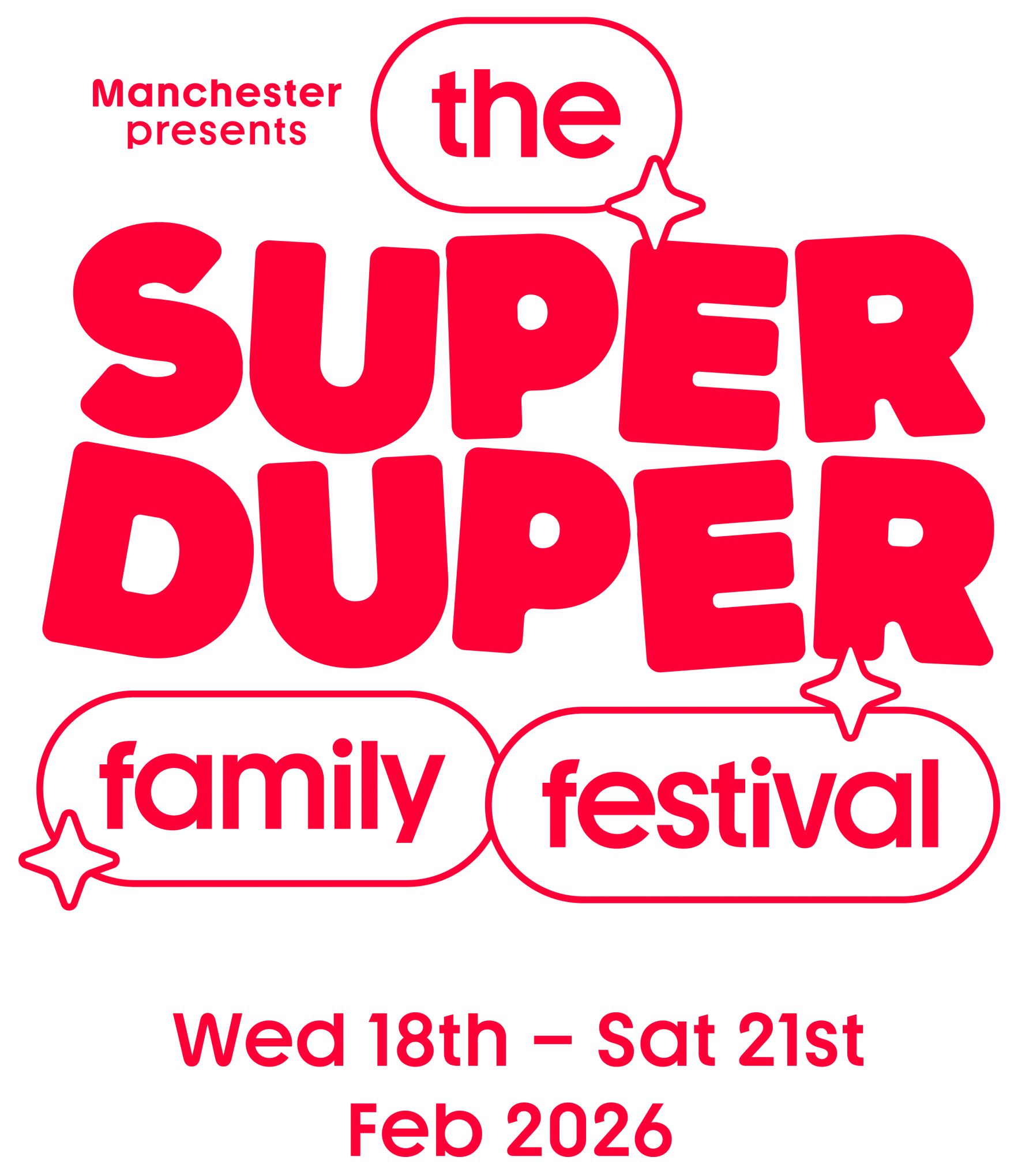 Super Duper Family Festival logo and dates