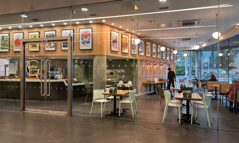 Photograph of a cafe in a museum