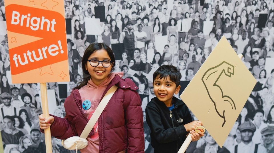 Image of Children holding placards