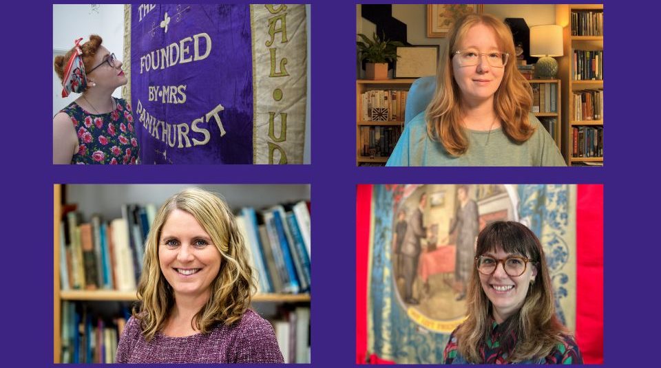 Image of Contributors to Findmypast Live x PHM event, clockwise from top left; Helen Antrobus, Jen Baldwin, Eleanor Whithead and Jenny Mabbott. Image courtesy of People's History Museum.